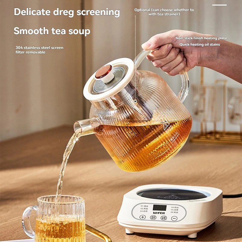 Glass Electric Herbal Tea Kettle Automatic Temperature-Control Flower Tea Maker Home Wellness Device for Export