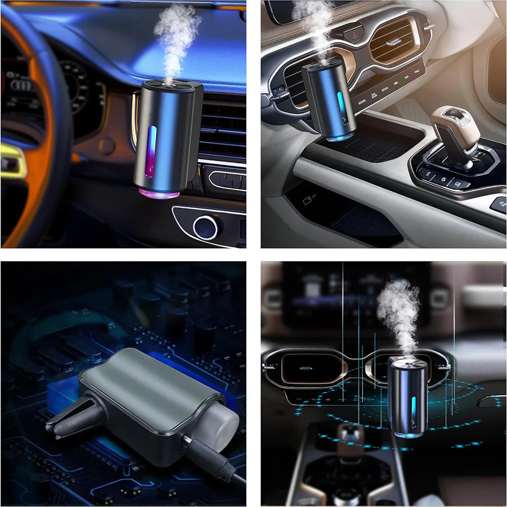 Automobilio drėkintuvas, eterinio aliejaus difuzorius, išmanusis automobilio oro aromaterapijos difuzorius