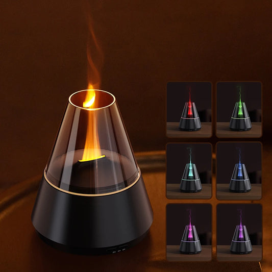 Essential Oil Diffuser Modern Style Aromatherapy Aroma Diffusers with Candle Light Fragrance Ultrasonic Cool Mist Humidifier