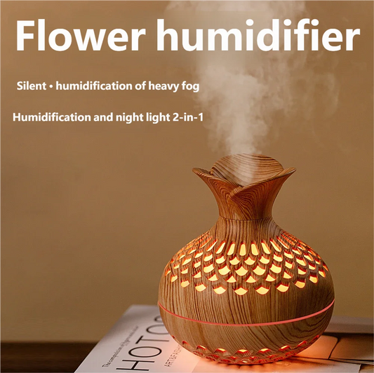 300ml USB Air Humidifier Mini Humidifier Desktop Humidifier Hollow Vase Shape Humidifier With Colorful Night Lights