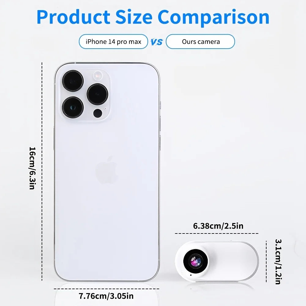 2025 m. nauja HD išmanioji nykščio kamera su magnetiniu besisukančiu laikikliu, skirta lauko sąlygoms